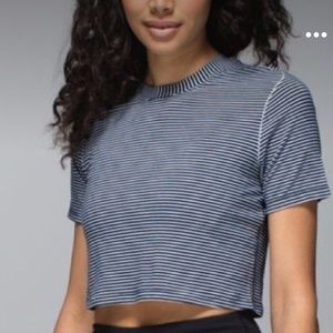 Lululemon striped cropped tee